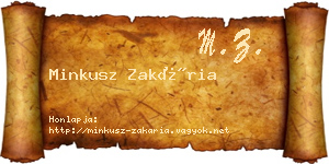 Minkusz Zakária névjegykártya